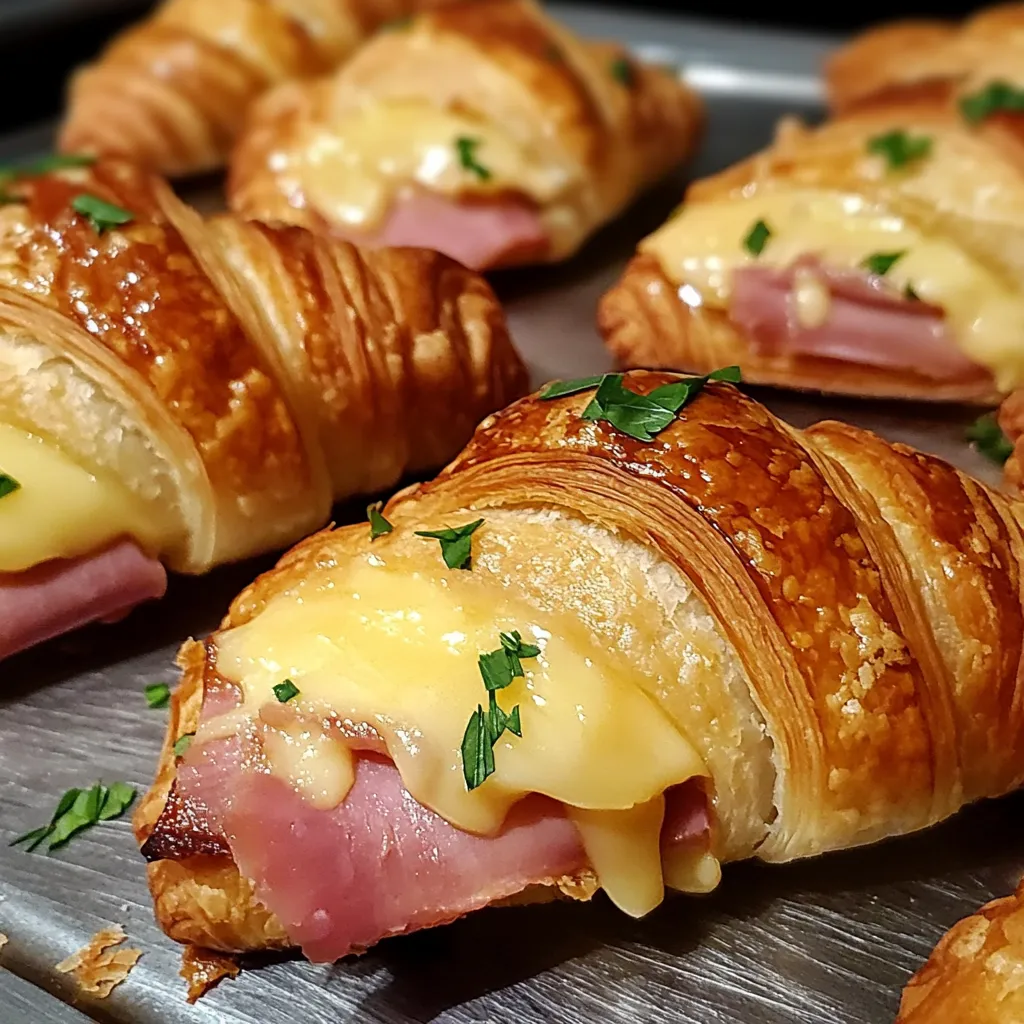 Baked Ham and Cheese Croissants - Ultimate Breakfast Comfort Food Recipe - secondary view