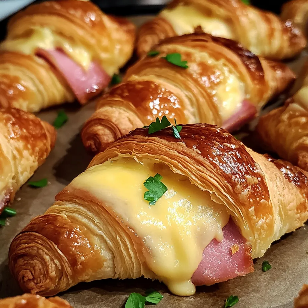 Baked Ham and Cheese Croissants - Ultimate Breakfast Comfort Food Recipe - tertiary view