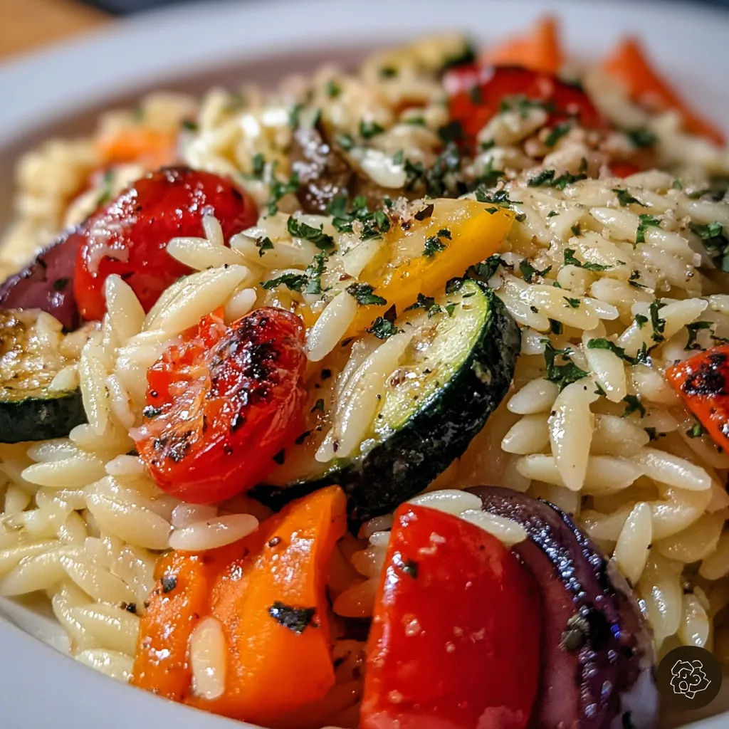 Garlic Parmesan Orzo with Roasted Vegetables - Ultimate Creamy Savory Mediterranean Comfort Experience - secondary view