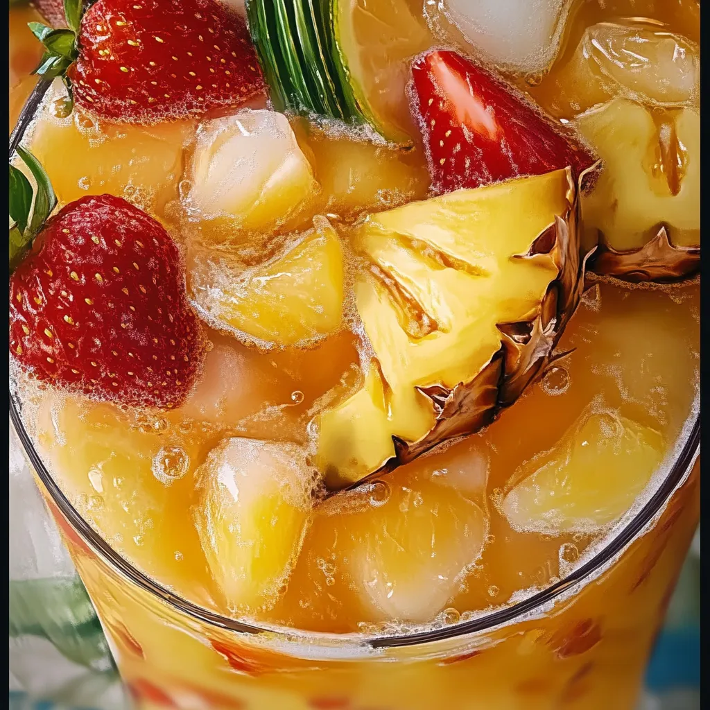 Tropical Pina Colada Sangria with Fresh Pineapple, Coconut Rum, and White Wine - tertiary view
