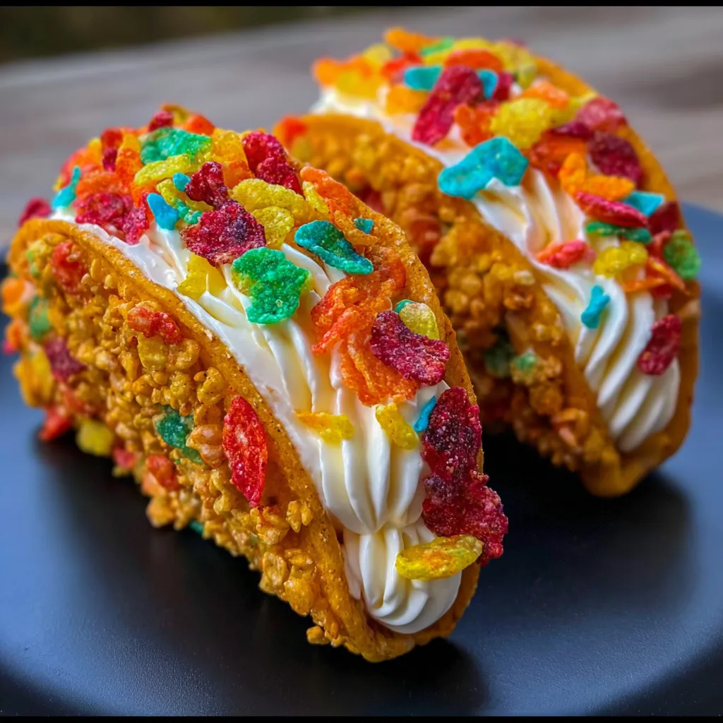 Ultimate Fruity Pebbles Cheesecake Tacos - Colorful Sweet Dessert Paradise Experience - tertiary view
