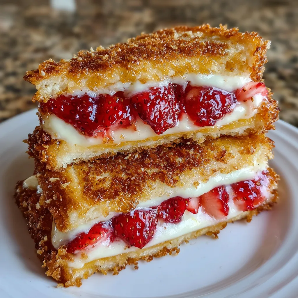 Fried Strawberry Cheesecake Sandwiches - tertiary view