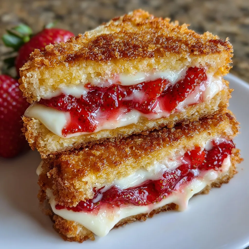 Fried Strawberry Cheesecake Sandwiches