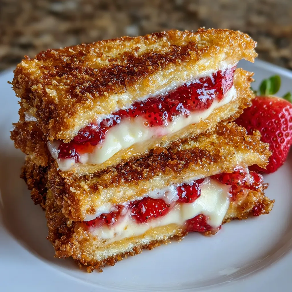 Fried Strawberry Cheesecake Sandwiches - secondary view