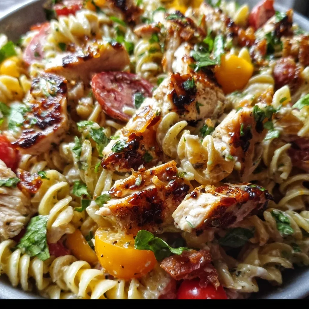BBQ Chicken Ranch Pasta Salad - Ultimate Smoky Creamy Hearty Summer Bowl Experience