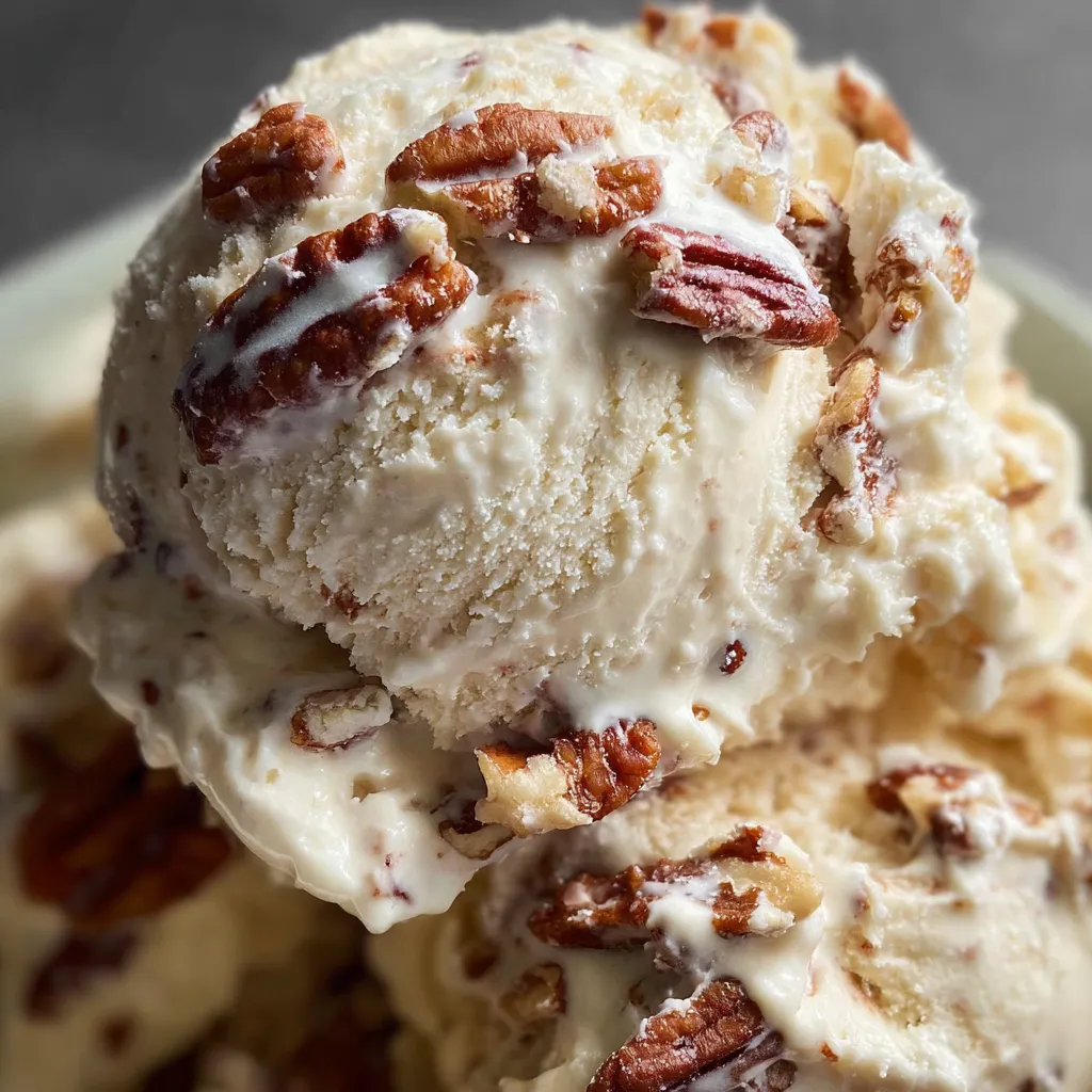 Rich Buttered Pecan Ice Cream with Toasted Pecans and Brown Butter