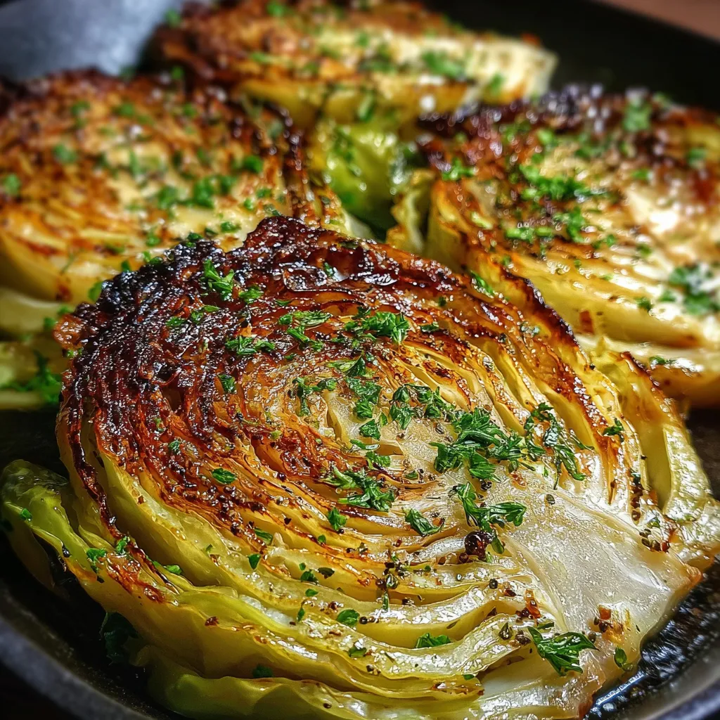 Perfectly Roasted Cabbage Steaks with Garlic Herb Butter and Parmesan