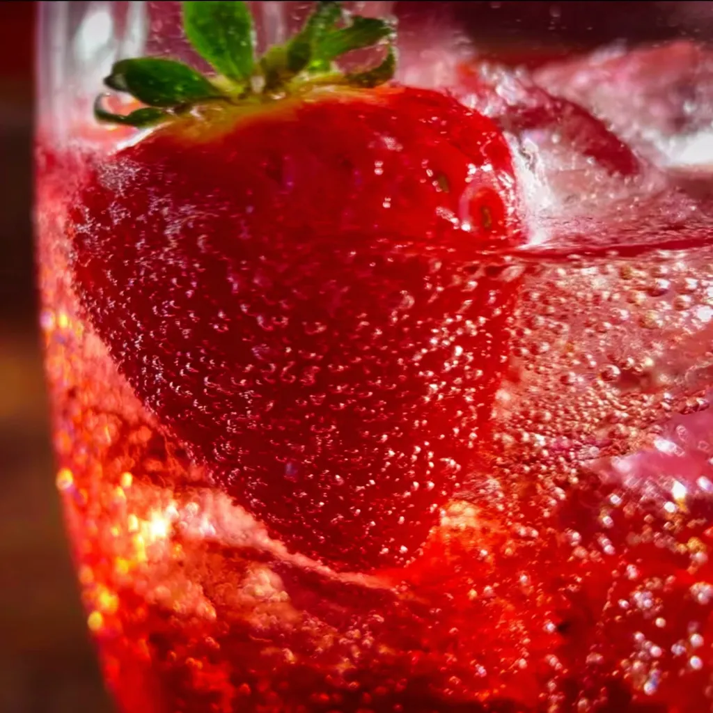 Strawberry Dirty Sprite with Fresh Berries and Coconut Cream Swirl - secondary view