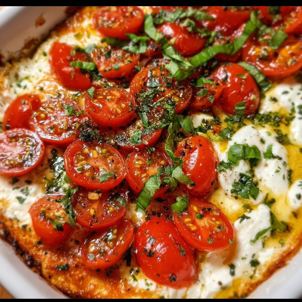 Homemade Caprese Dip with Fresh Mozzarella, Basil, and Balsamic Glaze - secondary view