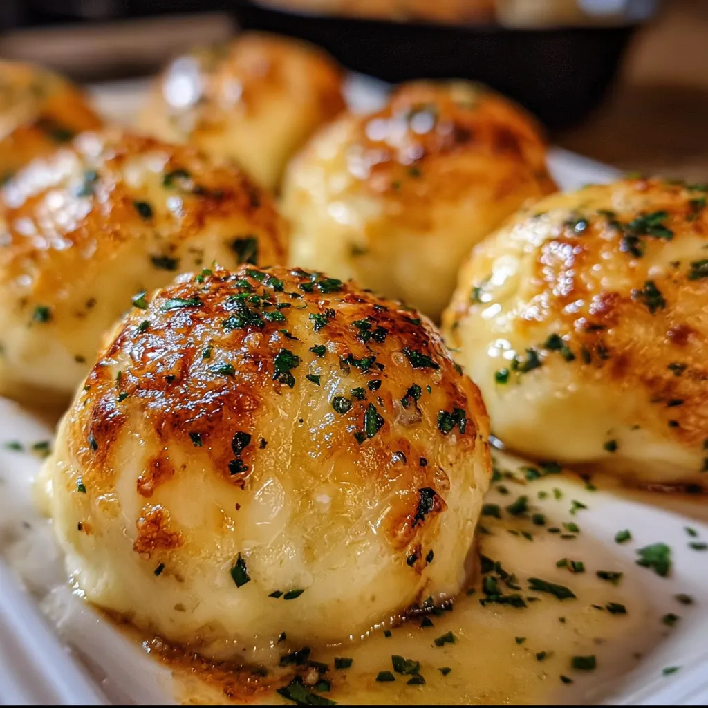 Ultimate Garlic Butter Cheese Bombs with Melted Mozzarella and Fresh Herb Coating - secondary view