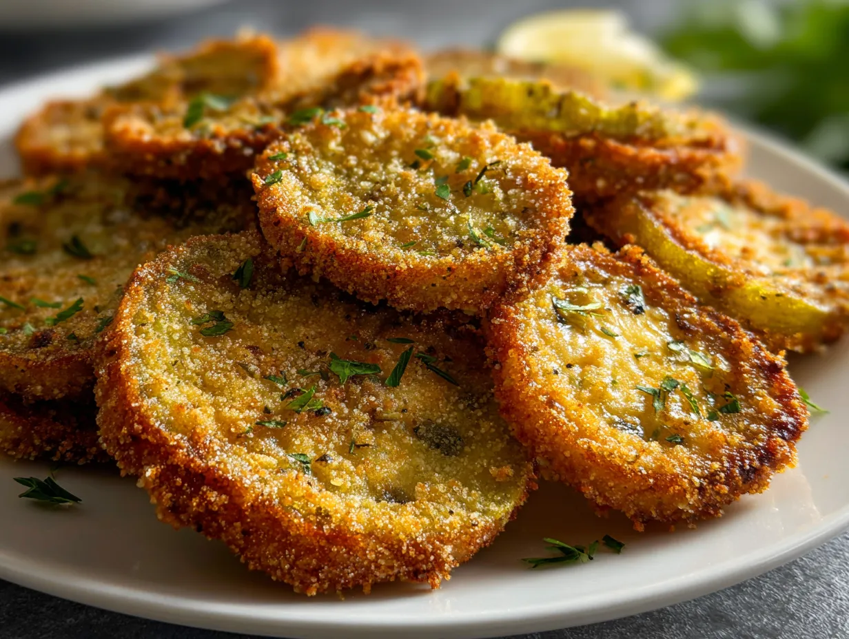 Classic Southern Fried Green Tomatoes with Crispy Cornmeal Coating and Buttermilk - secondary view