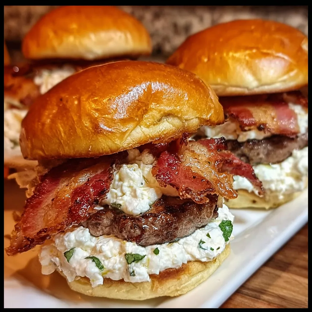 Ultimate Whipped Feta & Garlic Butter Bacon Smash Burgers - Mediterranean-Inspired Gourmet Paradise Experience - secondary view