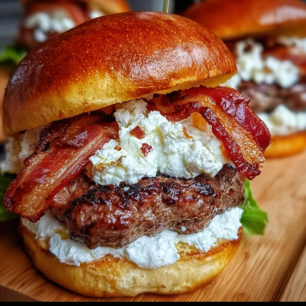 Ultimate Whipped Feta & Garlic Butter Bacon Smash Burgers - Mediterranean-Inspired Gourmet Paradise Experience