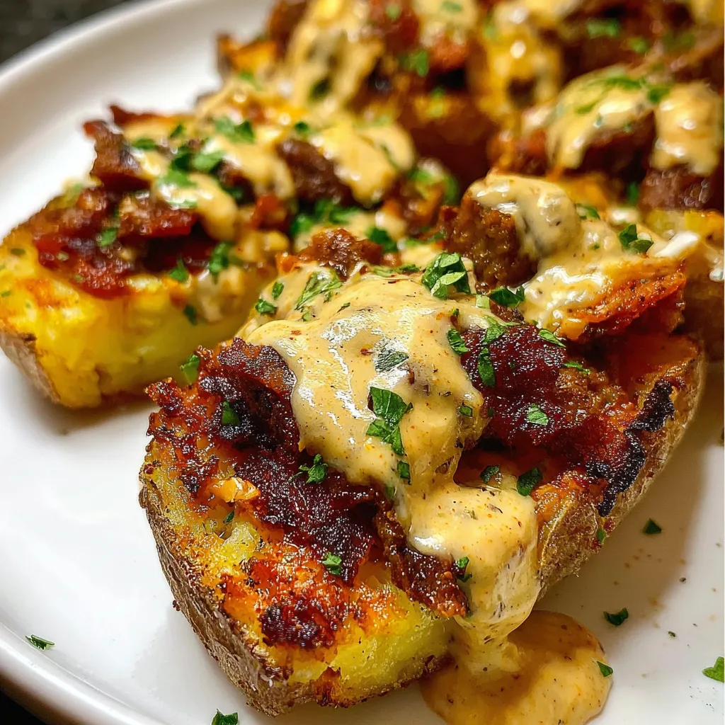 Ultimate Loaded Potato Skins with Melted Cheese - Crispy Golden Perfection Experience - secondary view