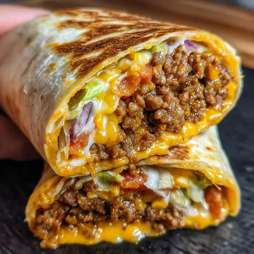 Easy Copycat Taco Bell Beefy Melt Burrito with Three Cheese Blend