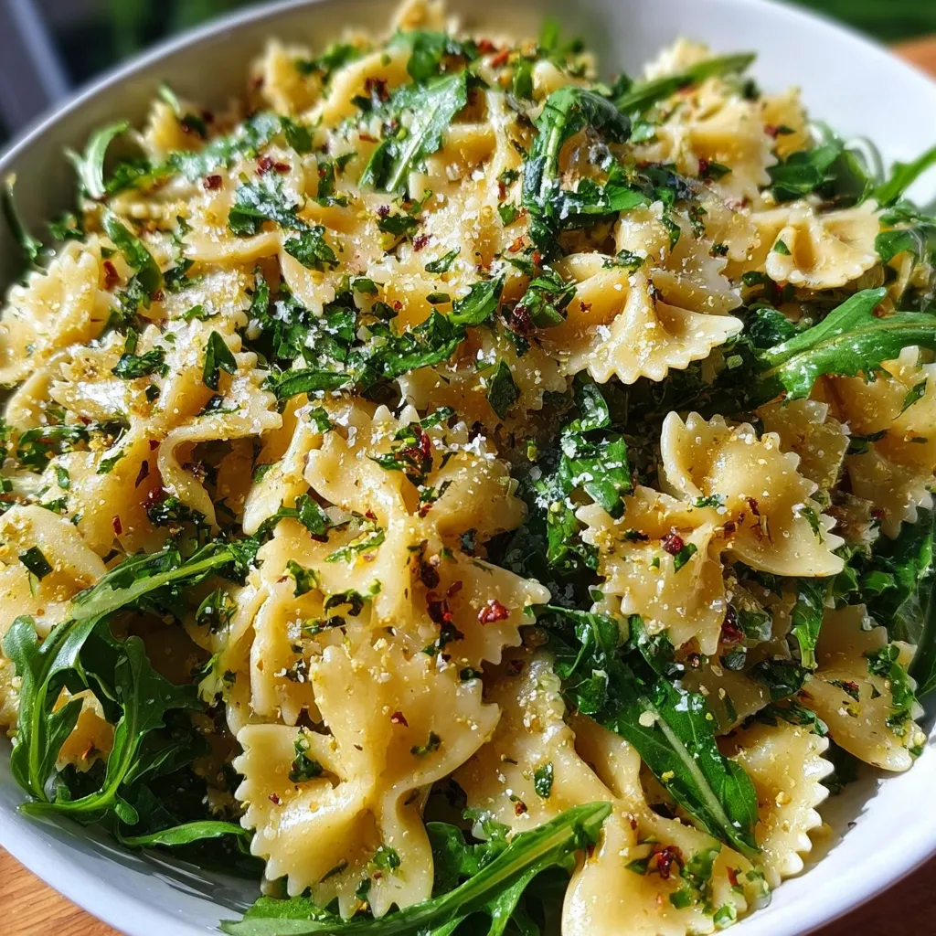 Bright and Zesty Lemon Arugula Pasta Salad with Fresh Herbs