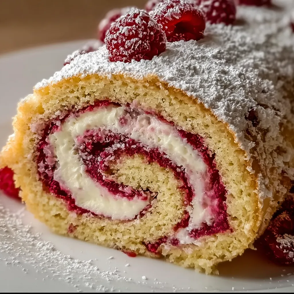 Festive Raspberry Swirl Christmas Roll with Cream Cheese Frosting and Holiday Spices