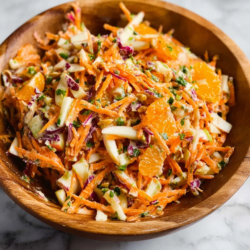 Crunchy Carrot Jicama Orange Salad with Honey Citrus Dressing and Toasted Walnuts - tertiary view