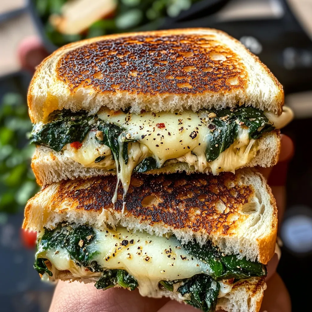 Mediterranean Spinach Grilled Cheese with Sun-Dried Tomatoes, Feta, and Fresh Herbs