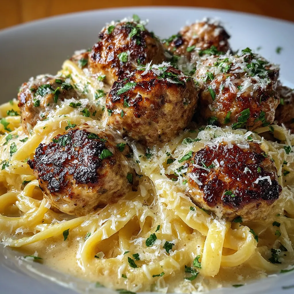Easy Garlic Butter Meatballs with Herbs and Parmesan Cheese