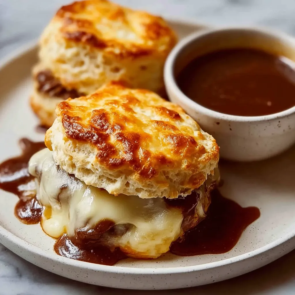 Buttery French Dip Biscuits with Rich Au Jus - Ultimate Comfort Food - tertiary view