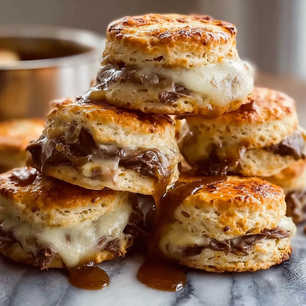 Buttery French Dip Biscuits with Rich Au Jus - Ultimate Comfort Food - secondary view