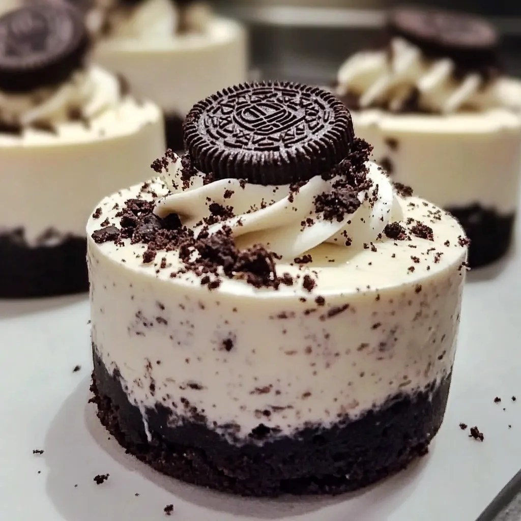 Creamy No-Bake Oreo Cheesecakes with Chocolate Cookie Crust and Whipped ...