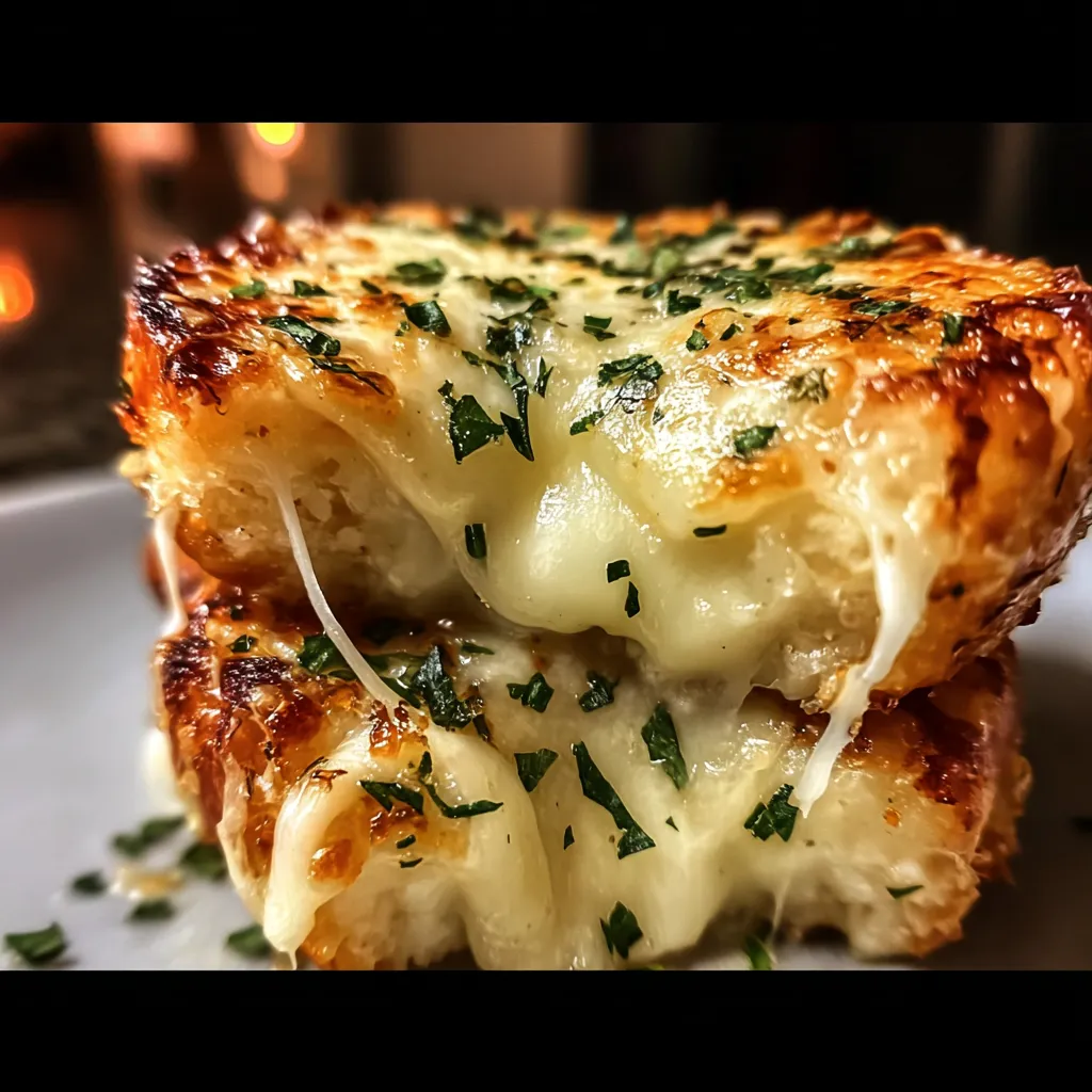 Ultimate Cheesy Garlic Bread Grilled Cheese - Crispy Buttery Golden Comfort Sandwich Experience - main view