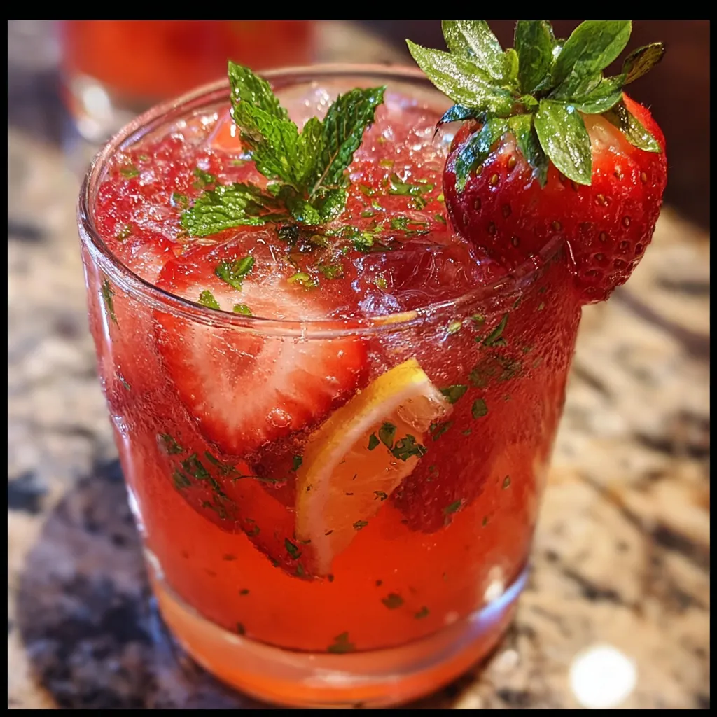 Refreshing Springtime Strawberry Sipper with Fresh Mint and Sparkling Water