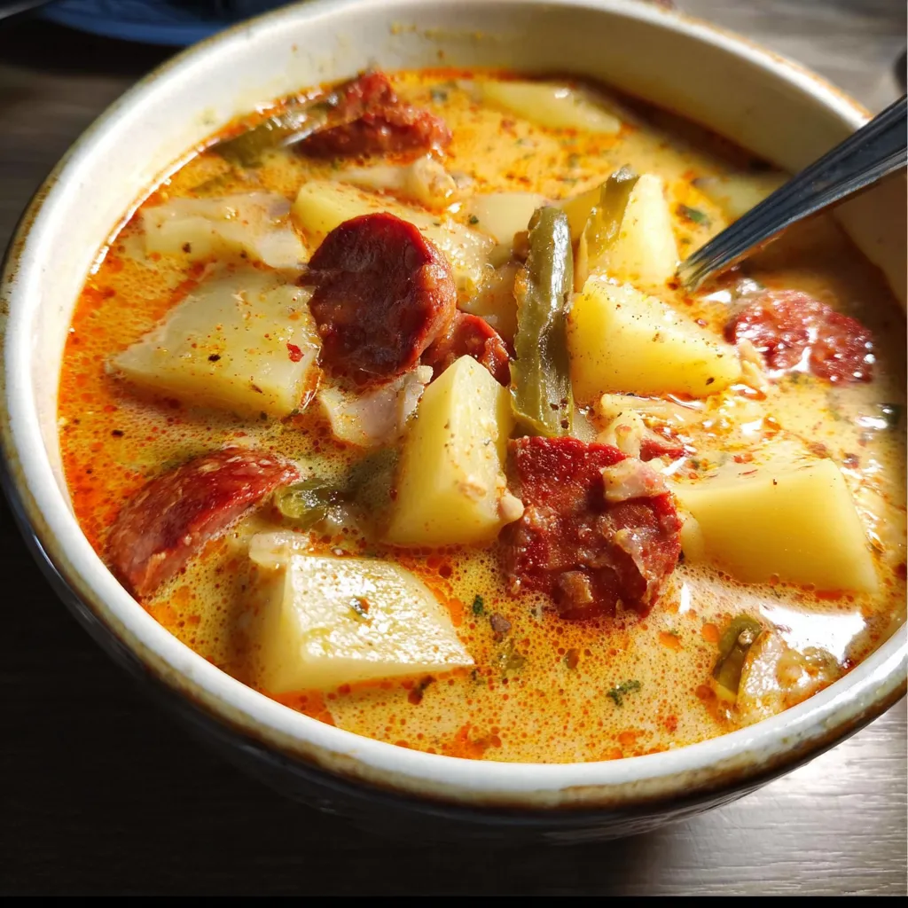 Authentic Spanish Potato Soup with Chorizo