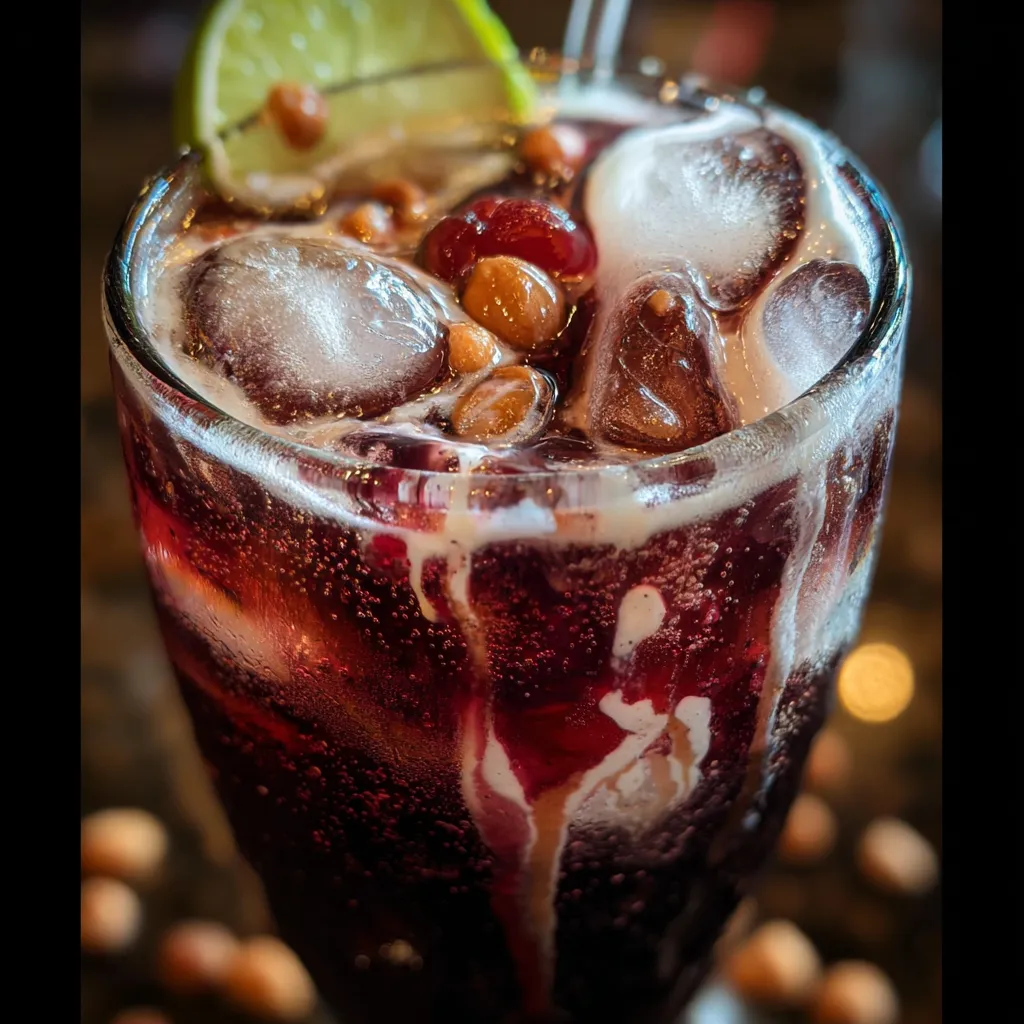 Midnight Malibu Dirty Soda with Coconut Rum and Dark Berry Syrup - tertiary view