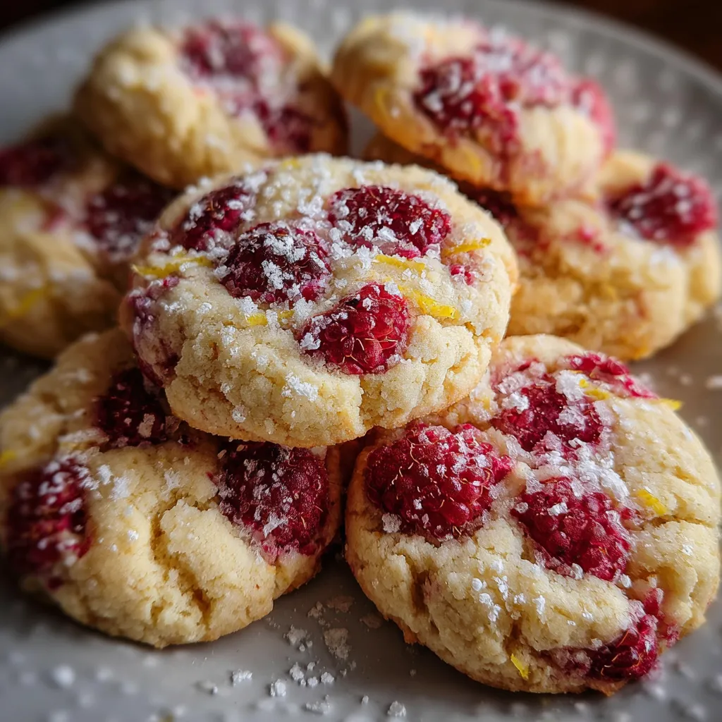Lemon Raspberry Cookies with Bright Citrus Glaze and Fresh Berry Bursts - secondary view