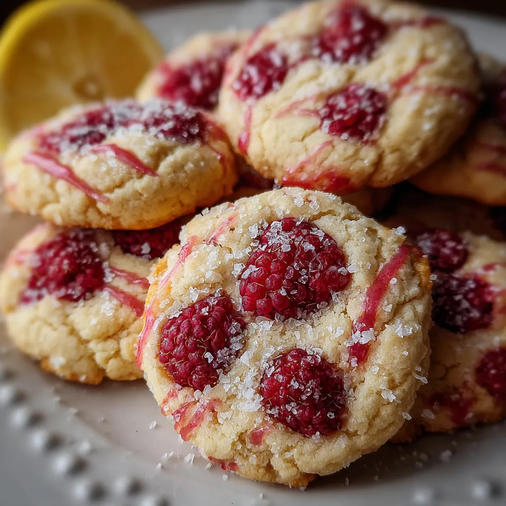 Lemon Raspberry Cookies with Bright Citrus Glaze and Fresh Berry Bursts - tertiary view