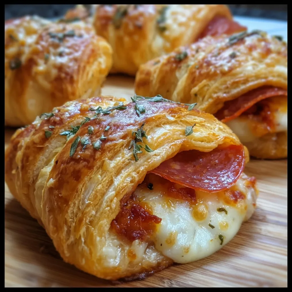 Mozzarella Pepperoni Croissant Rolls - Ultimate Cheesy Italian Pastry Paradise Experience