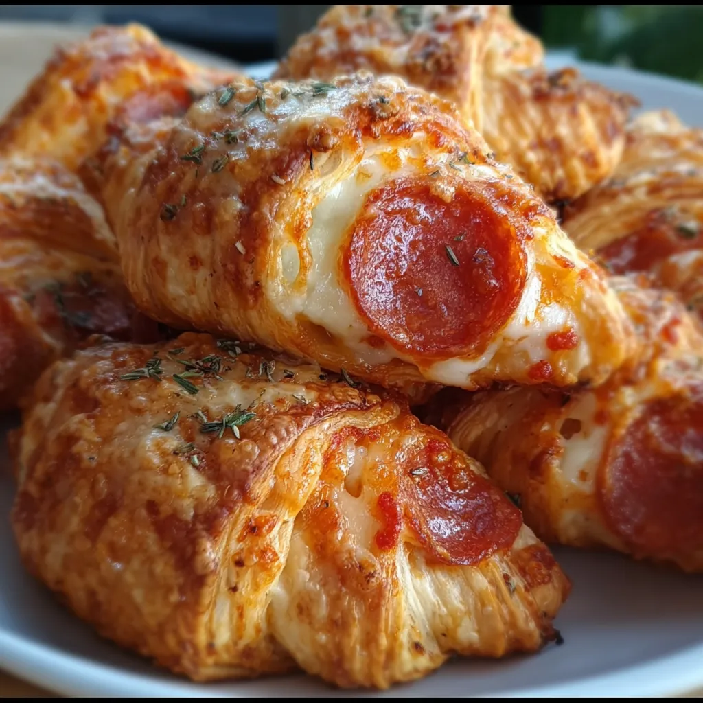 Mozzarella Pepperoni Croissant Rolls - Ultimate Cheesy Italian Pastry Paradise Experience - secondary view