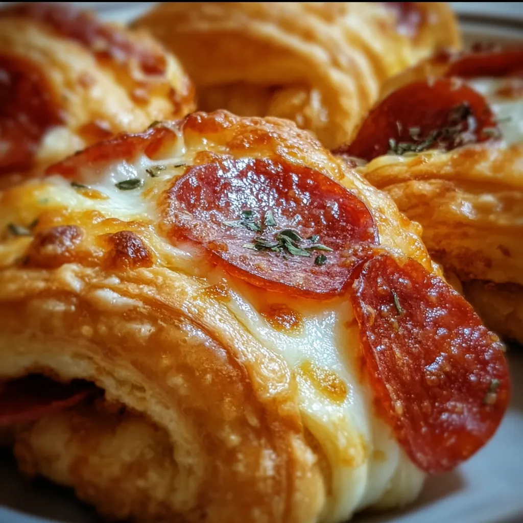 Mozzarella Pepperoni Croissant Rolls - Ultimate Cheesy Italian Pastry Paradise Experience - tertiary view