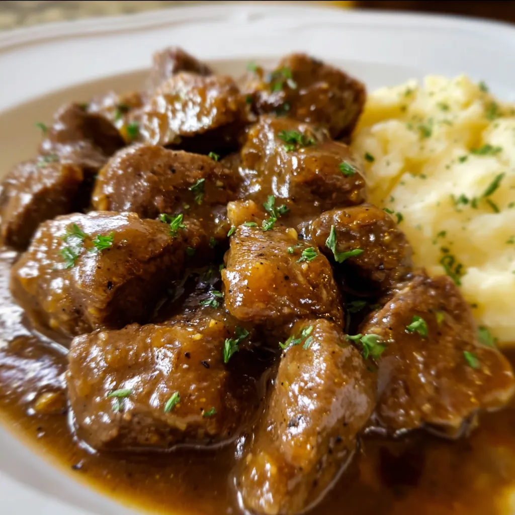 Beef Tips and Gravy with Tender Sirloin and Rich Brown Gravy