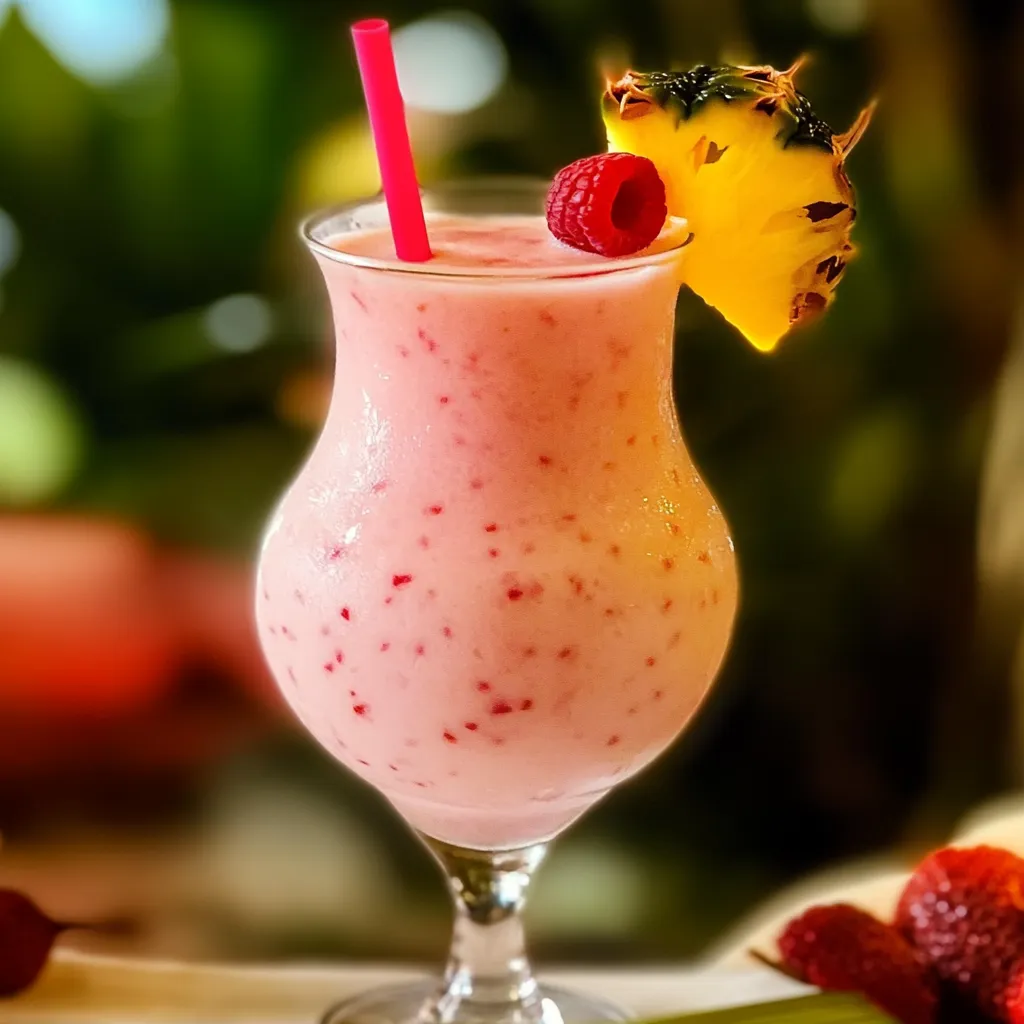 Pink Flamingo Pina Colada - Ultimate Tropical Paradise Cocktail Recipe - secondary view