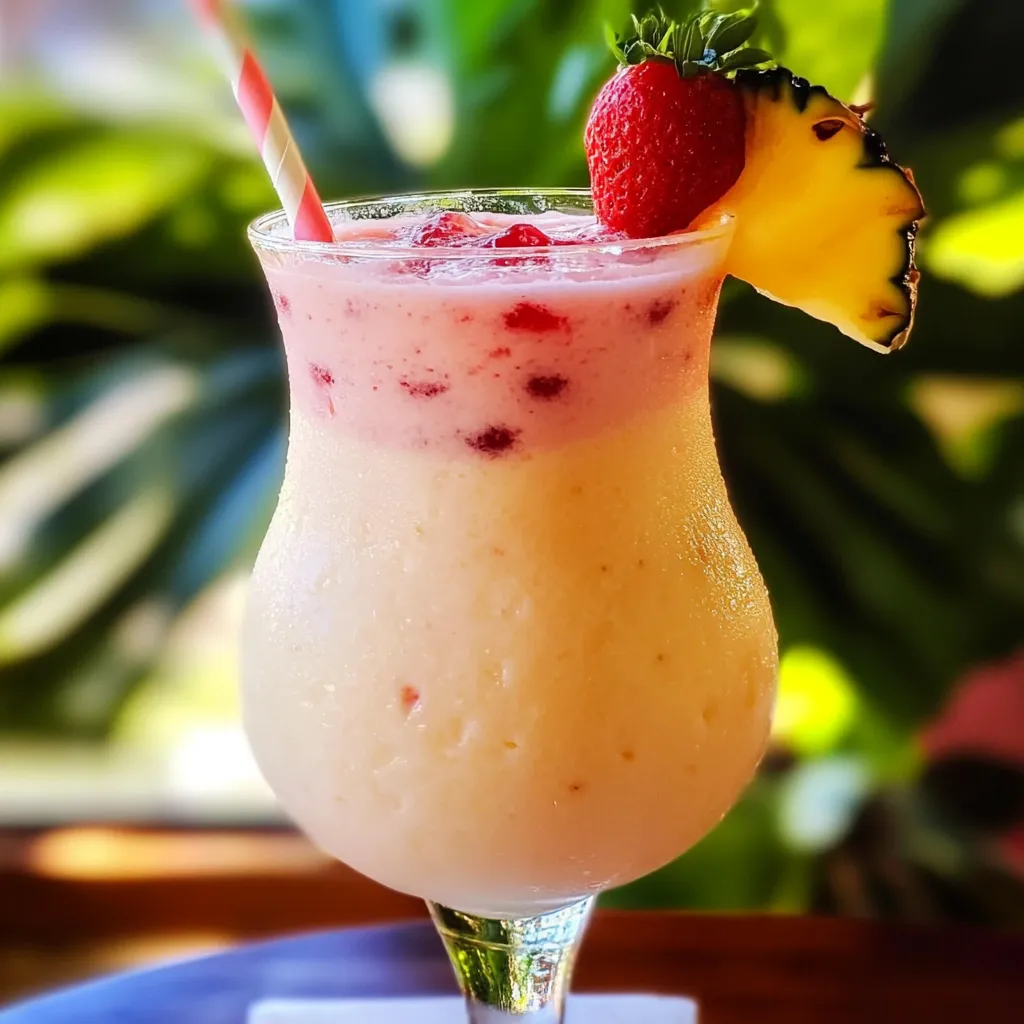 Pink Flamingo Pina Colada - Ultimate Tropical Paradise Cocktail Recipe - tertiary view
