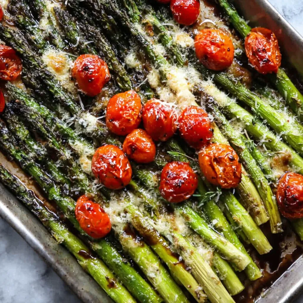 Roasted Asparagus and Tomato Medley with Herbs and Balsamic Glaze