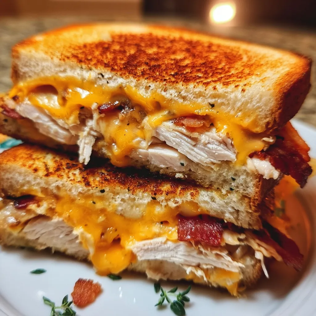 Ultimate Cheddar and Bacon Turkey Melt on Artisan Sourdough Bread - tertiary view