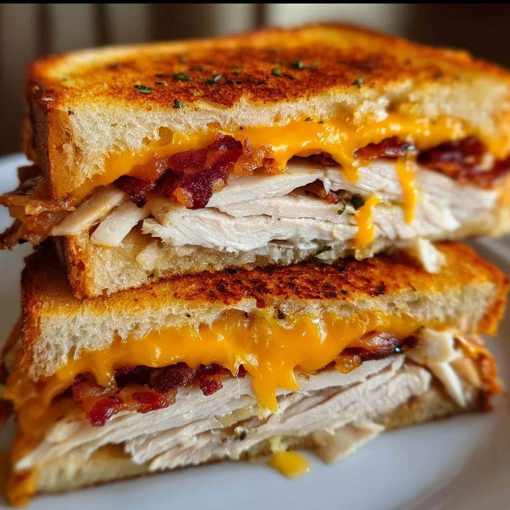 Ultimate Cheddar and Bacon Turkey Melt on Artisan Sourdough Bread - secondary view
