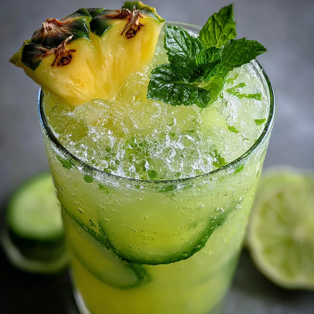 Refreshing Pineapple Cucumber Agua Fresca with Fresh Mint and Lime