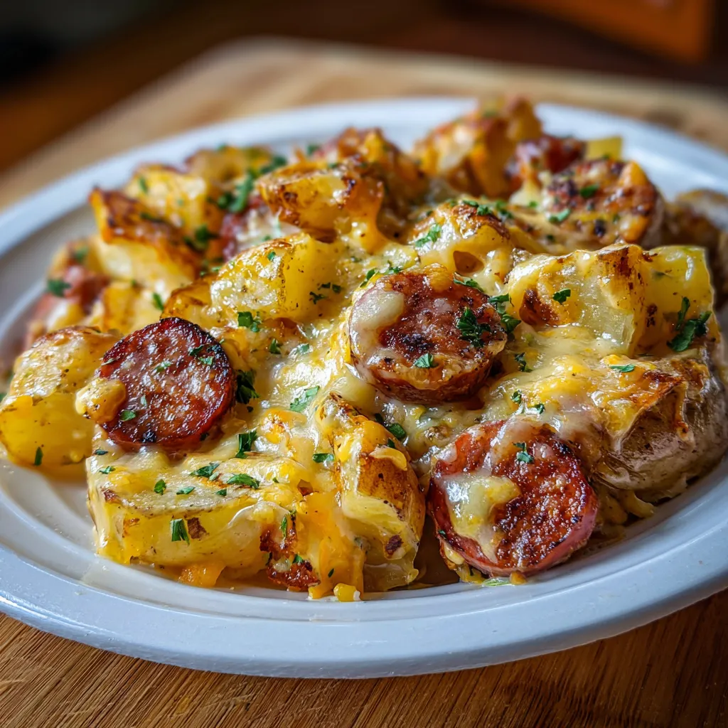 Ultimate Cheesy Ranch Potatoes and Smoked Sausage Skillet with Creamy Sauce - secondary view