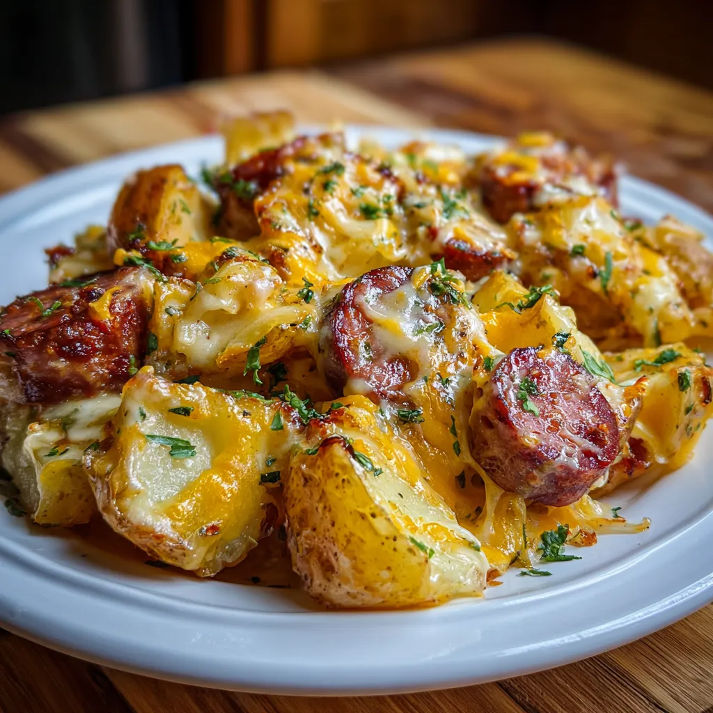 Ultimate Cheesy Ranch Potatoes and Smoked Sausage Skillet with Creamy Sauce - tertiary view