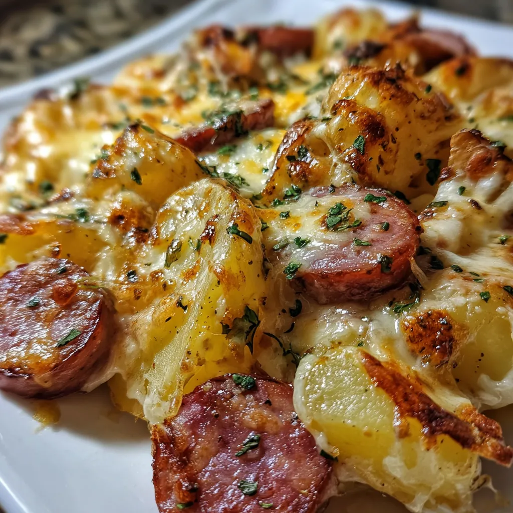 Cheesy Ranch Potatoes and Smoked Sausage Skillet with Fresh Herbs