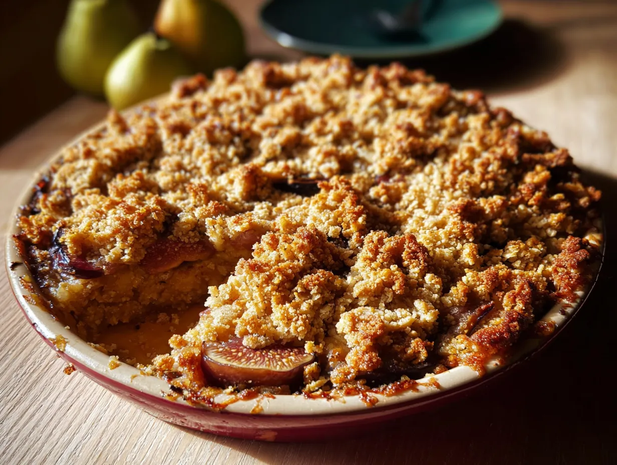 Rustic Fig and Honey Crumble with Golden Oat Topping and Warm Spices - secondary view