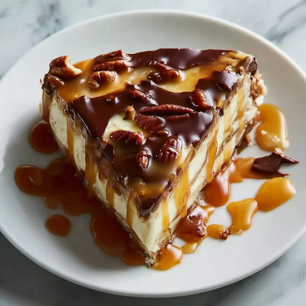 Ultimate Turtle Lasagna Dessert with Chocolate Caramel and Pecans - tertiary view