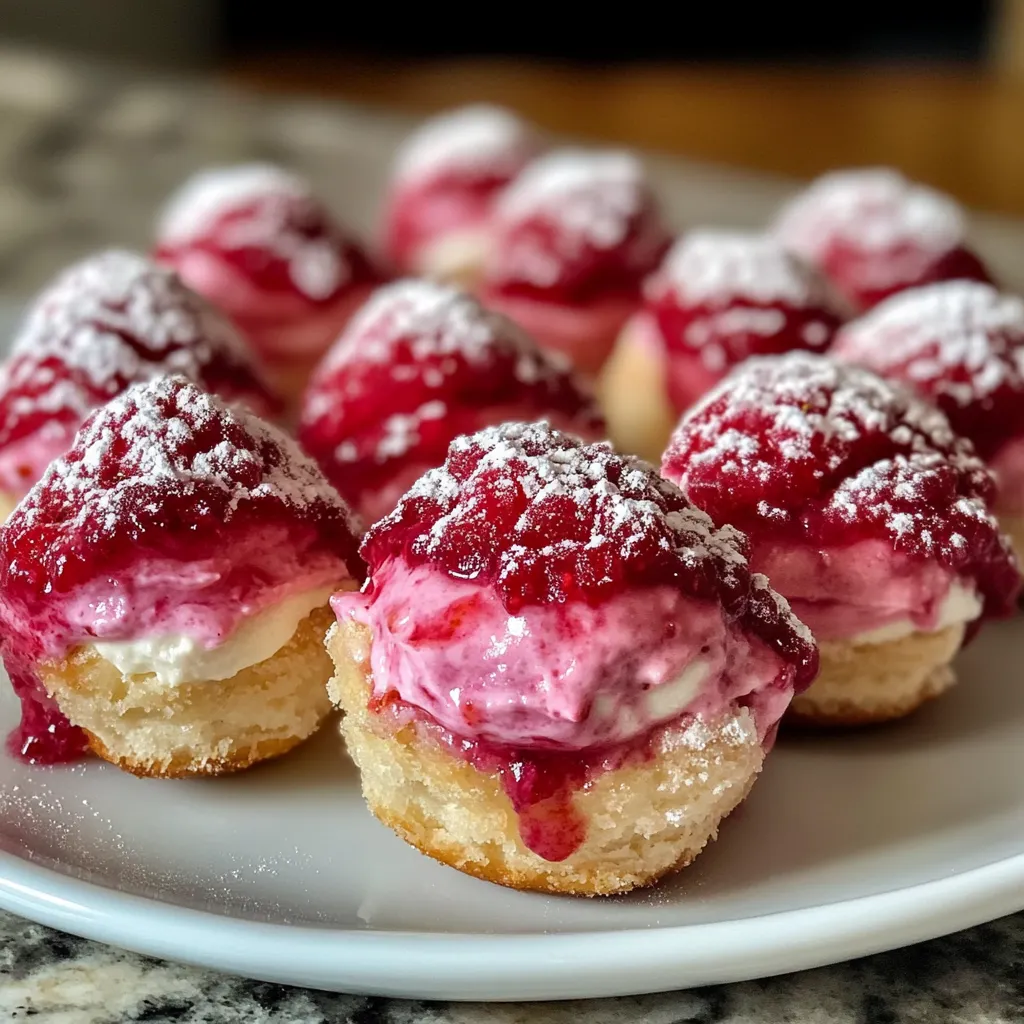 Ultimate Raspberry Cream Cheese Bites with Flaky Pastry and Berry Glaze - secondary view