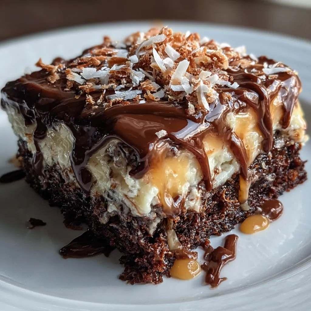German Chocolate Poke Cake - Ultimate Decadent Chocolate Paradise Experience - secondary view